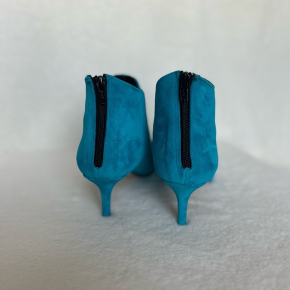 Ghita Turquoise Suede Ankle Booties - Picture 7 of 7